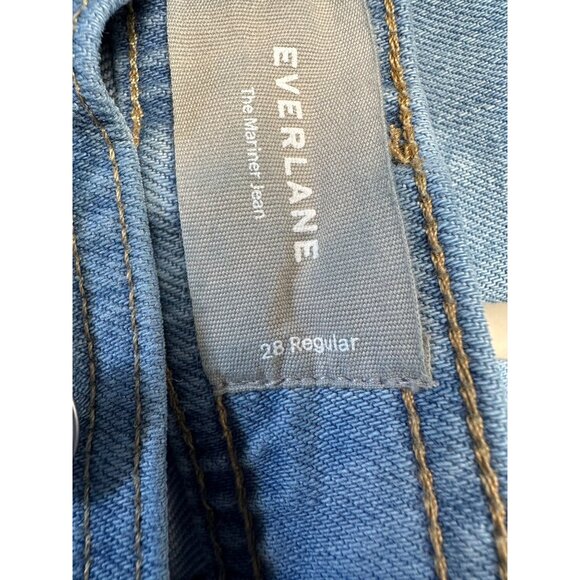 Everlane Womens Mariner Jeans 28R Wide Leg High Rise READ Med Wash Stretch - Picture 2 of 13